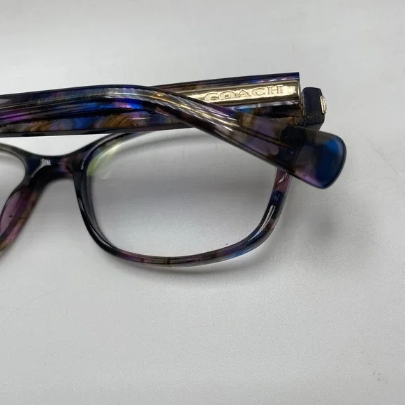 Coach Eyeglasses FRAMES ONLY HC6065 Cat Eye 51-17-135 Confetti Purple Brown 244